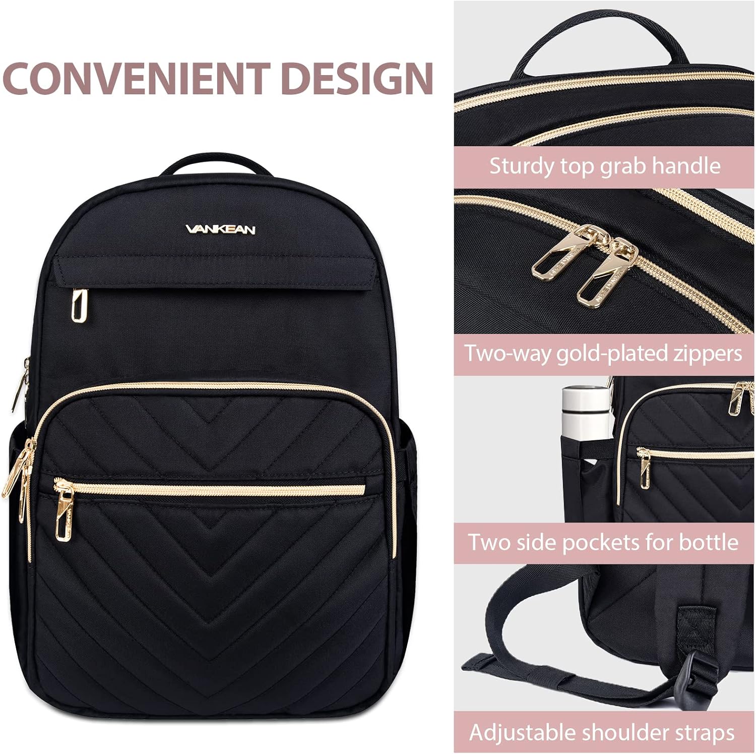 Waterproof Laptop Backpack 15.6 Inch with USB Charging Port Travel Bag